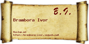 Brambora Ivor névjegykártya